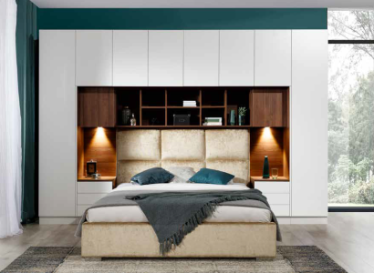 Bedroom design with comfortable beds and elegant closets